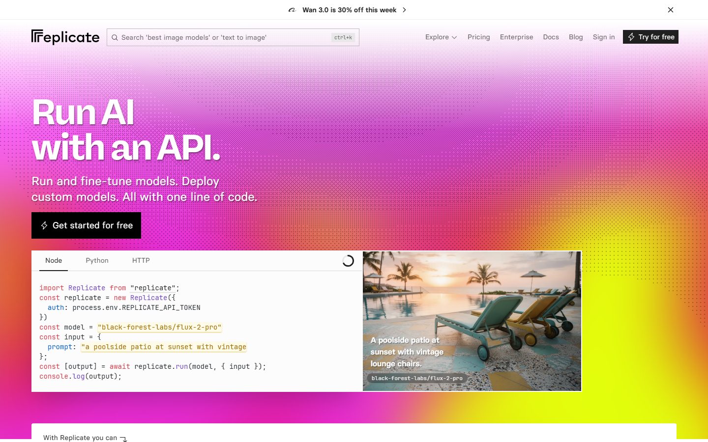 Replicate: Replicate homepage