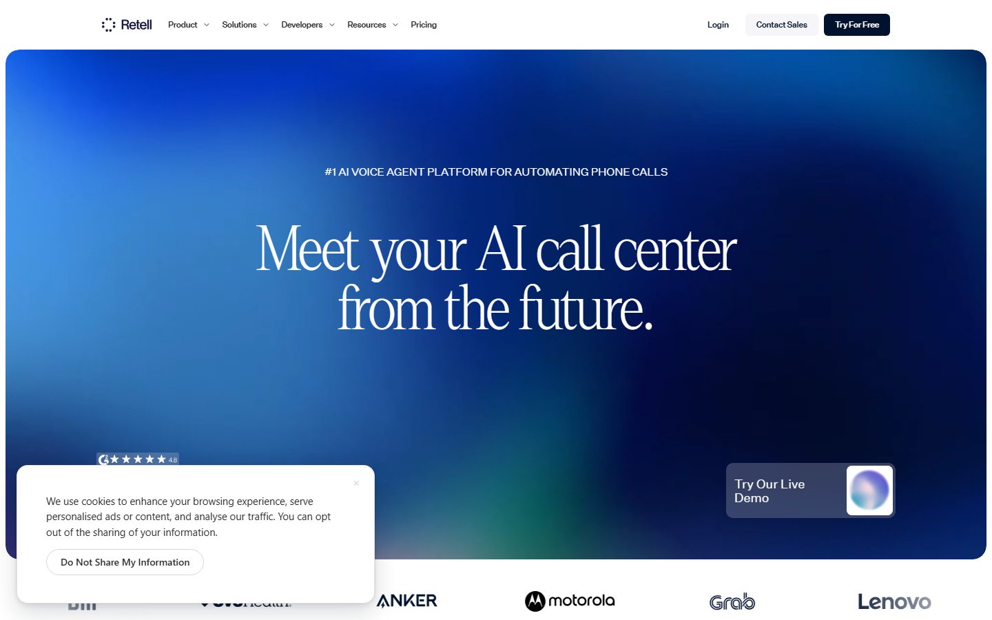 Retell AI website