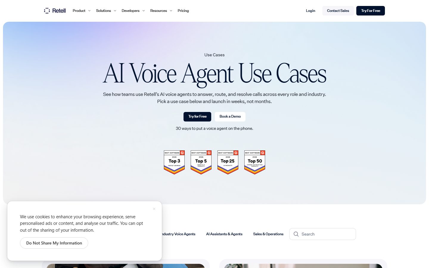 Retell AI: Retell AI product pages